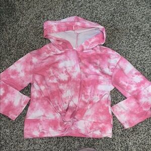 Love Squared Pink and White Tie-Dye Kids Hoodie